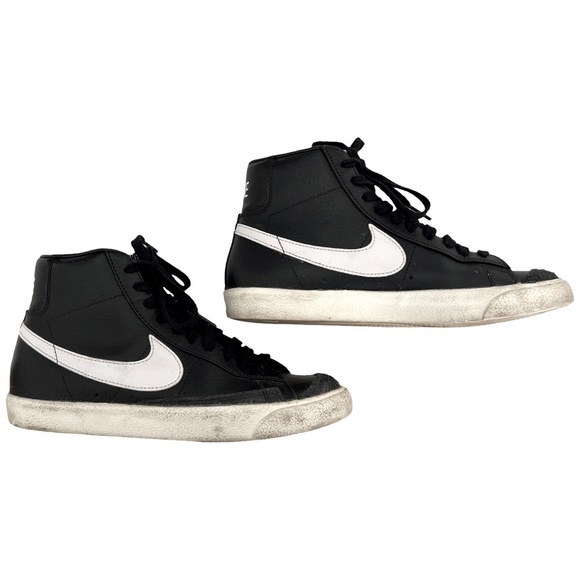 NIKE • Black & White High Top Blazer Mid '77 Vintage Unisex Sneakers Shoes - Picture 9 of 11